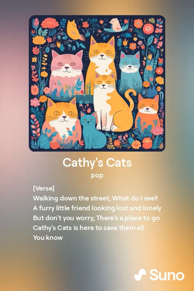 Cathy's Cats song video
